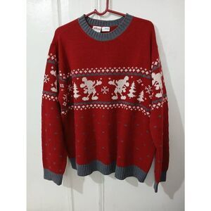 Vintage Disney hickey mouse womens plus size 2xl wool red Christmas sweater